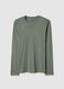 Green long-sleeved T-shirt in pure cotton with regular fit_4
