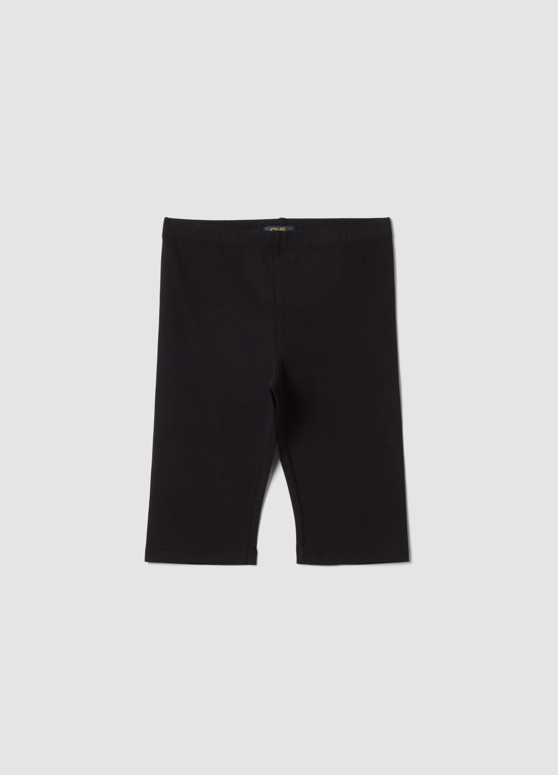 Girls&rsquo; black skinny cycling shorts in stretch cotton