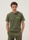 Green stretch cotton T-shirt with chest pocket_0