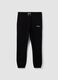 Black cotton-blend joggers with logo_4