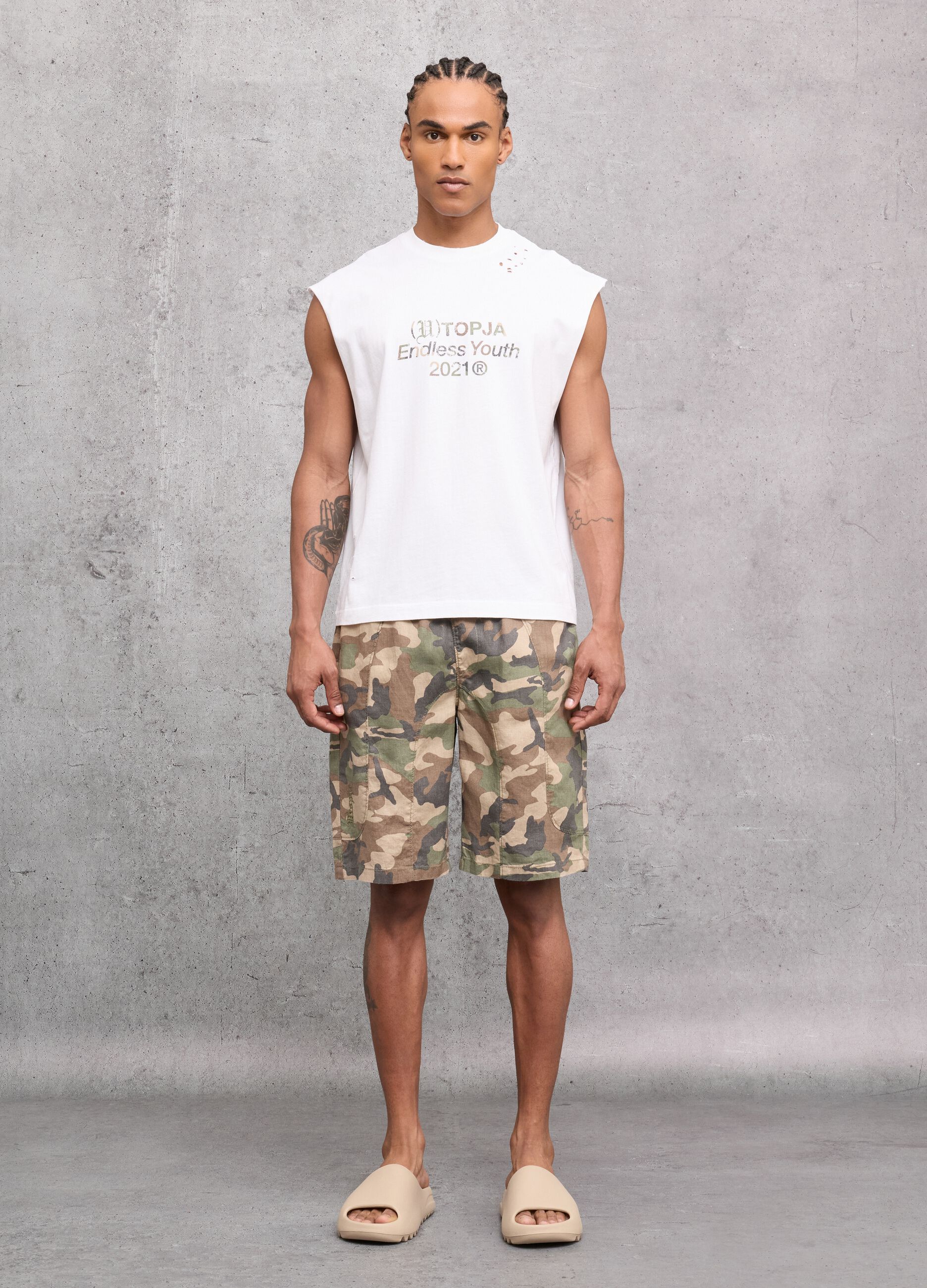 Sunfaded White Tank Top