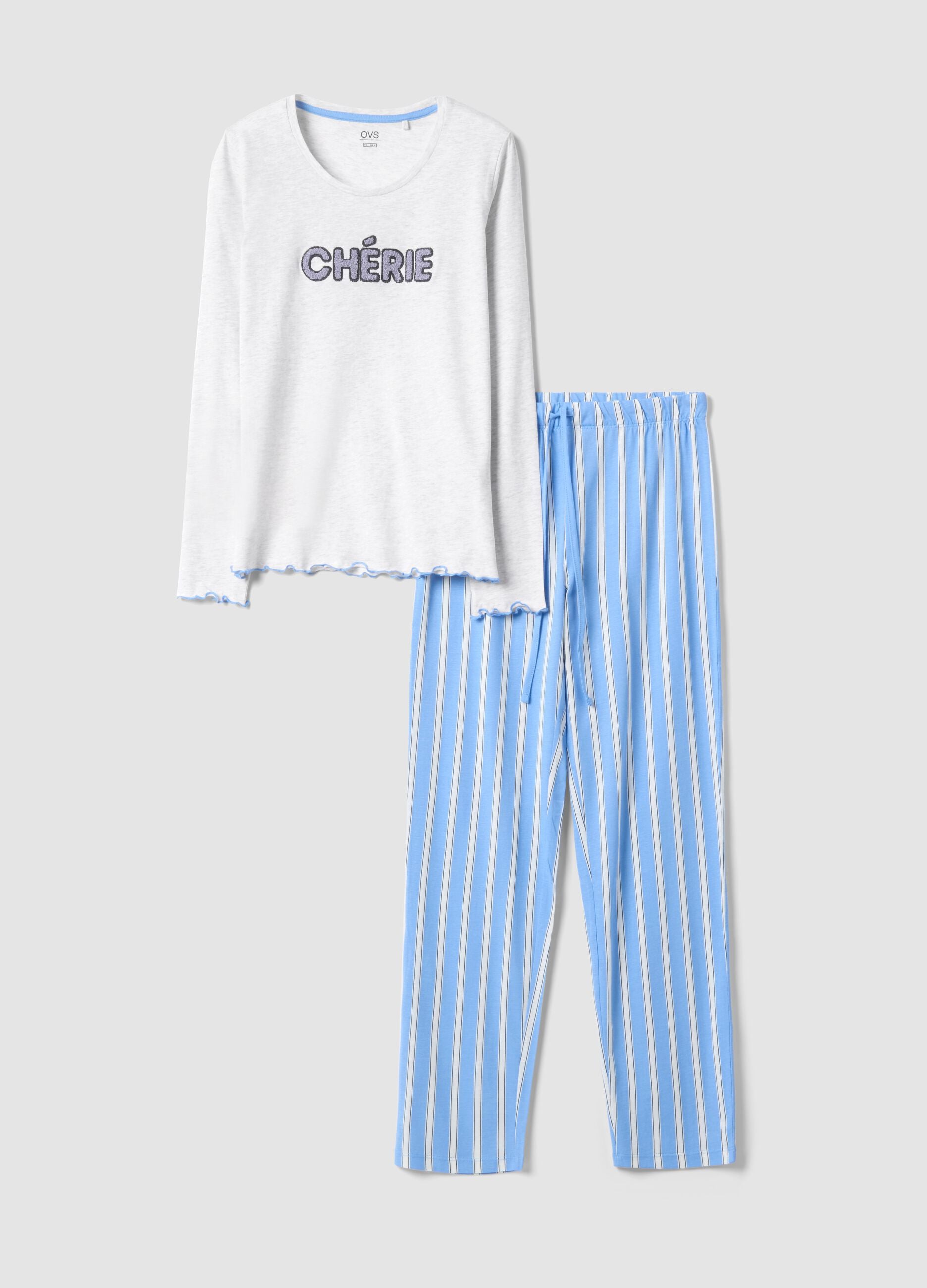 Multicolour organic cotton pyjamas regular fit with inscription
