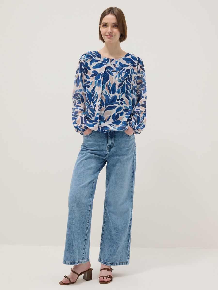 Multicolour Long Sleeve Regular Fit Top with Floral Pattern_1