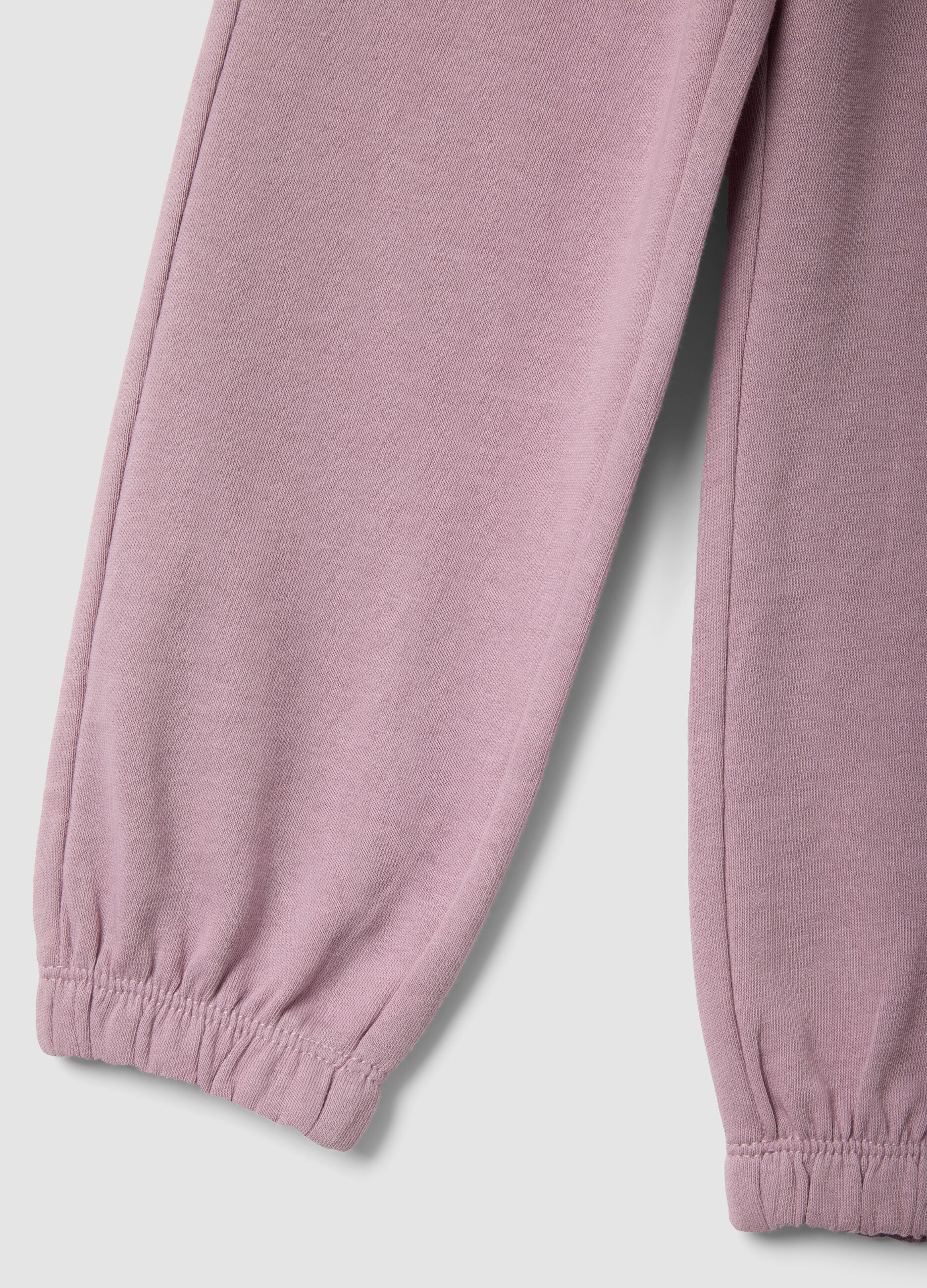 Pink pure cotton girls&rsquo; jogger trousers, regular fit