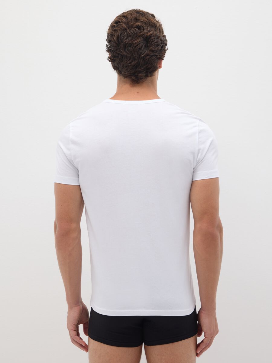 Two-Pack Men's White Pure Cotton Regular Fit T-Shirts_2
