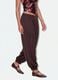 Brown baggy-fit trousers with elasticated hems_4