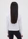 White organic cotton cropped T-shirt with ribbed neckline for girls_1
