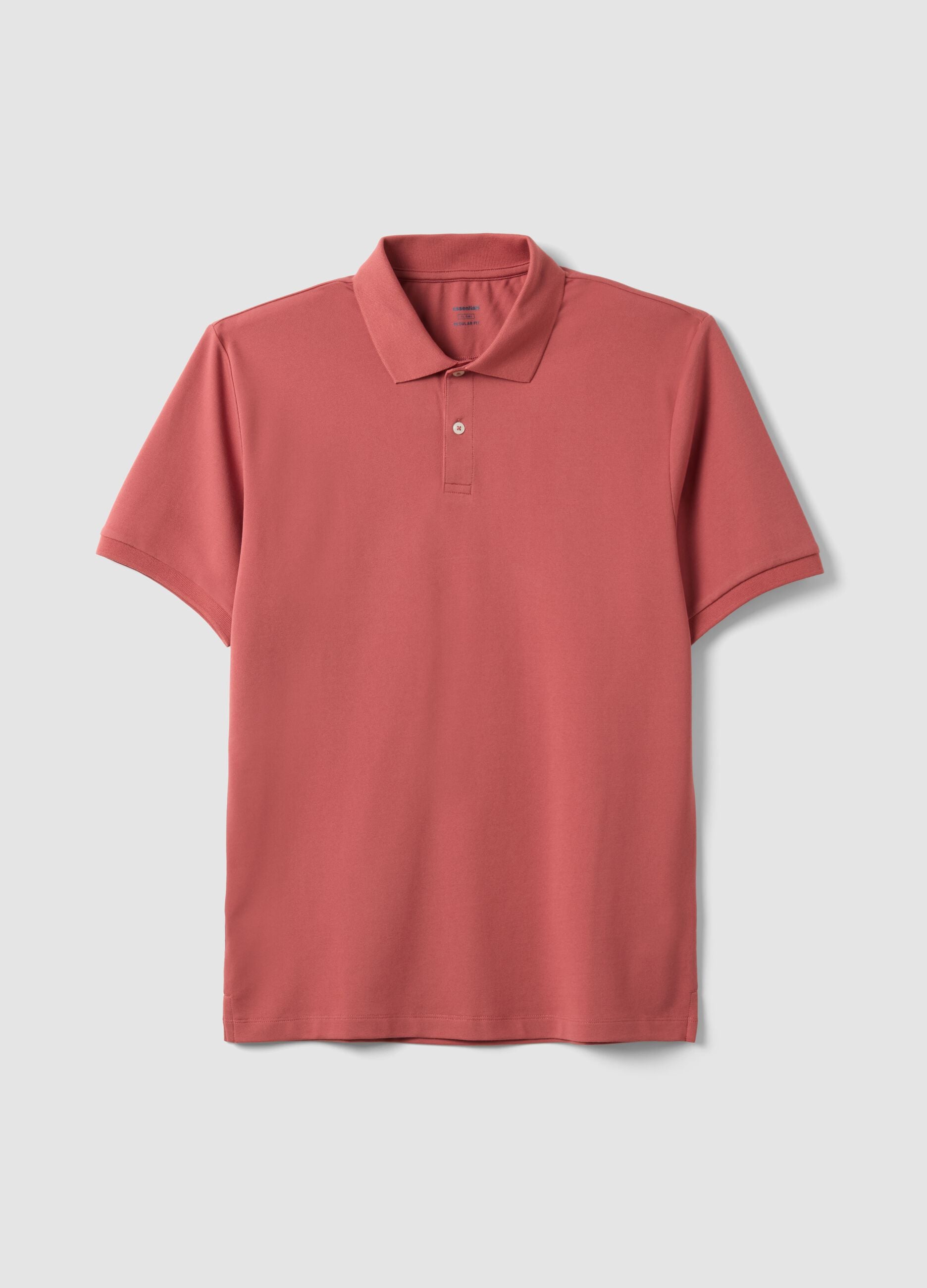 Red Stretch Cotton Blend Polo Regular Fit