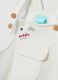 White pure cotton set with Mickey Mouse dungarees and top_3