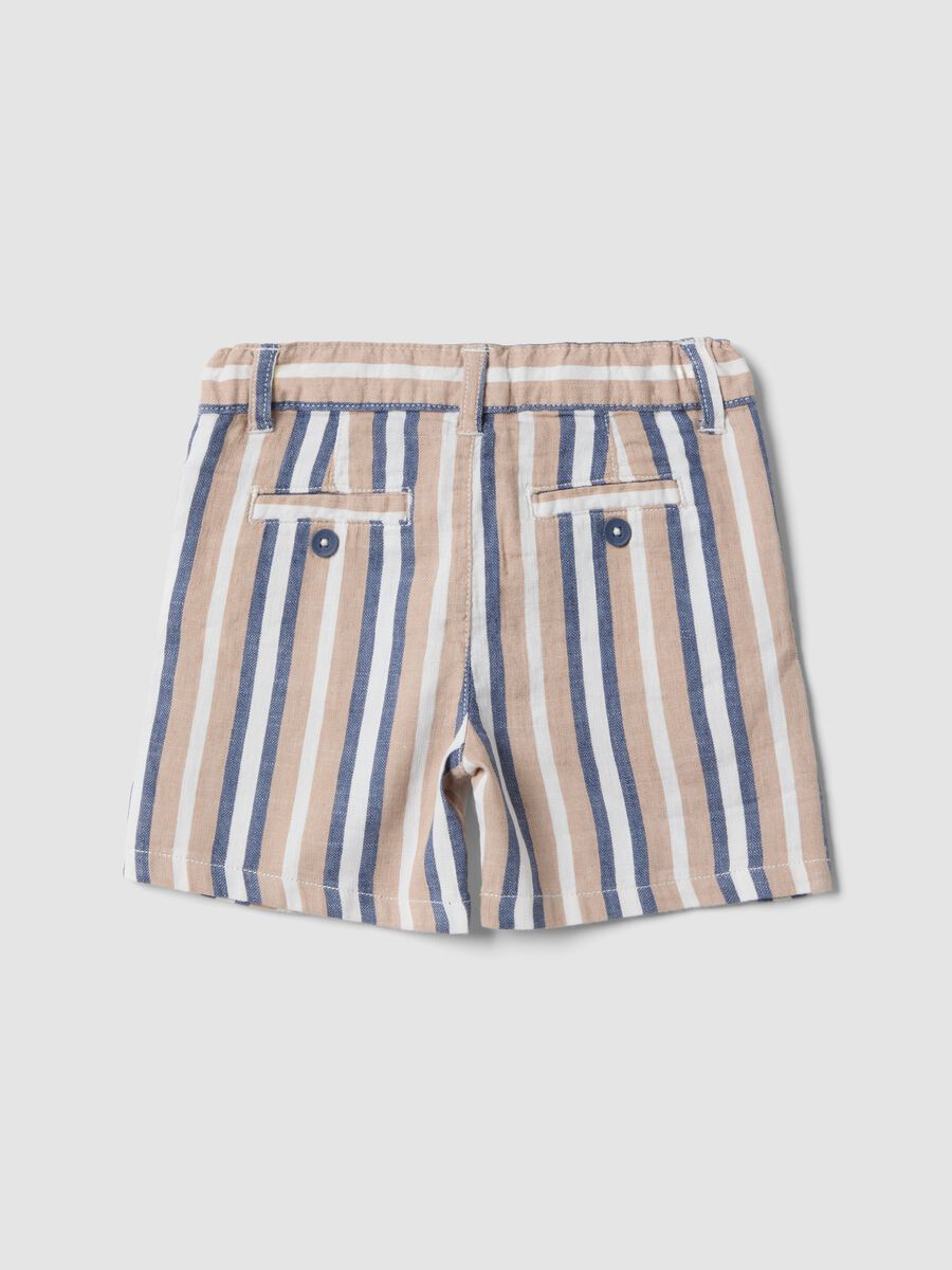 Shorts in misto cotone a righe multicolor da bimbo regular fit_1