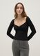 Black long sleeve regular fit top_0