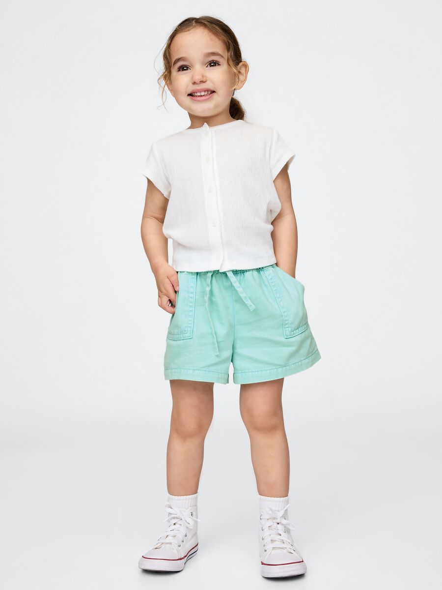 Pantaloncini in cotone con coulisse_0