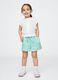 Light blue cotton girl's shorts with drawstring_0