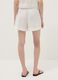 White linen-viscose blend shorts with elasticated waist, regular fit_2