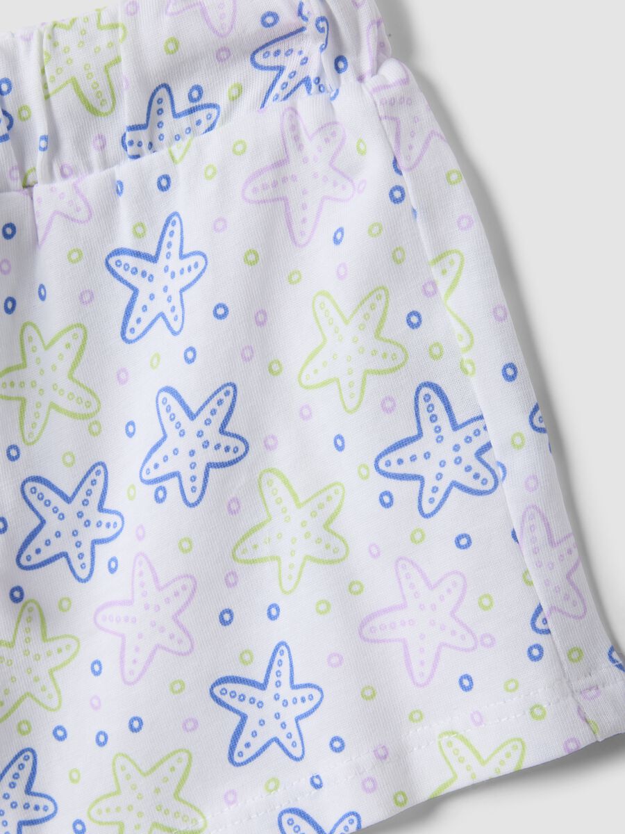 Bipack shorts viola e bianchi in puro cotone da bimba regular fit_3