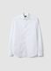 White shirt in pure compact cotton with slim-fit French collar_0