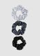 SINCERELY HAIR Medium satin scrunchies 3-pack Black & Grey_1