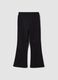 Black flared leggings in stretch cotton with studs_1