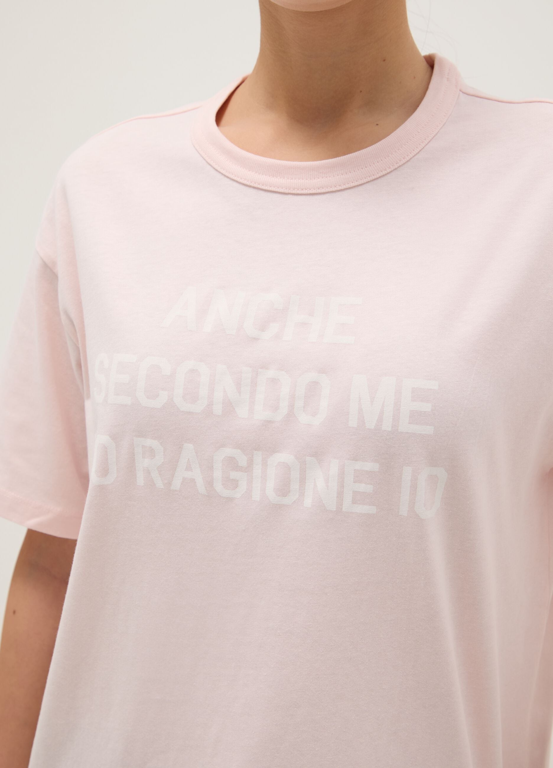 Pink pure cotton regular fit t-shirt with text