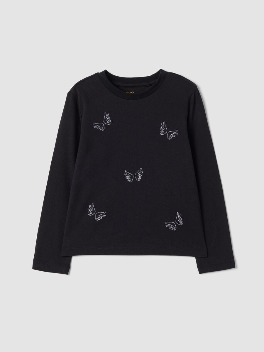 Black pure organic cotton crew-neck T-shirt_0