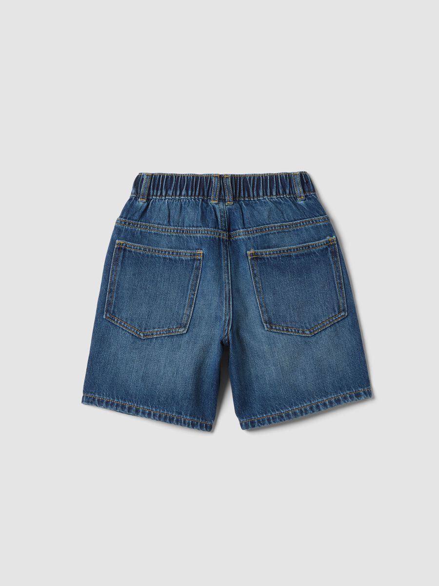 Blue denim cotton-blend boys&rsquo; shorts, regular fit_1