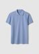 Short-sleeve light blue polo shirt in pure cotton_4