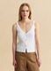 White organic cotton knitted gilet_2