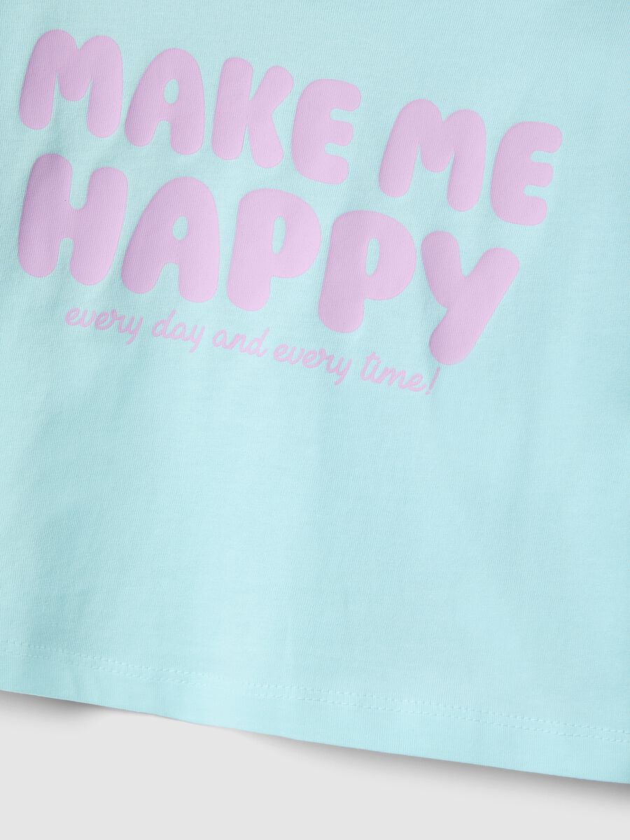 Girl's blue boxy fit pure cotton T-shirt with print_3