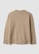 Maglione beige in lana elasticizzata girocollo over fit_2