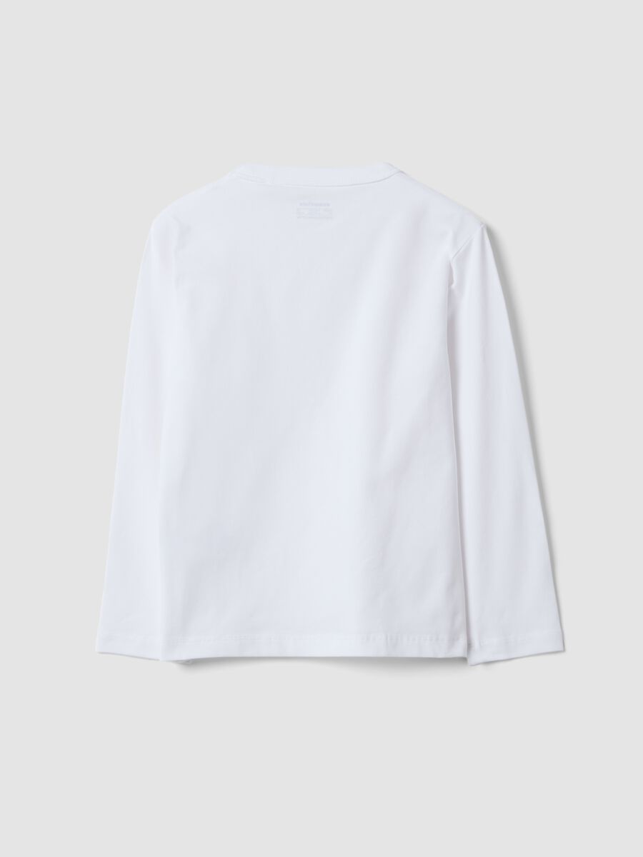 T-shirt bianca a maniche lunghe in cotone organico_1