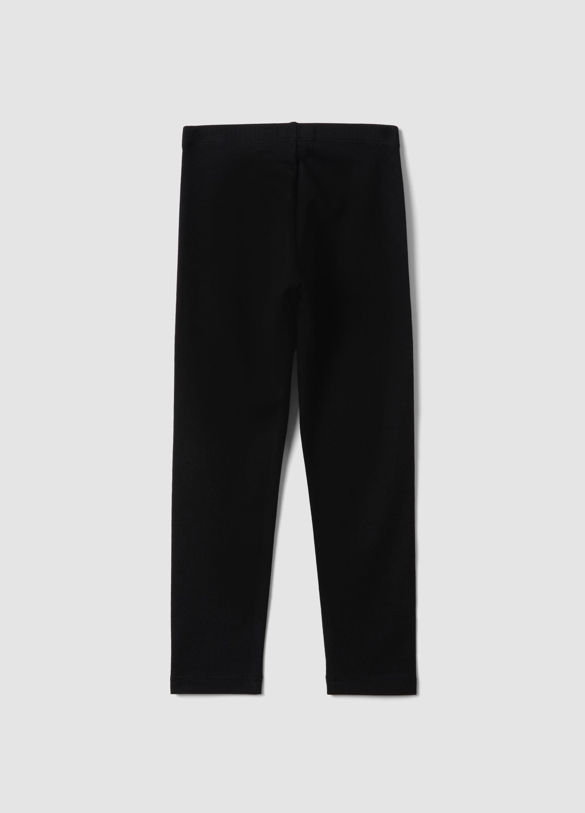 Girls&rsquo; black skinny leggings in stretchy organic cotton