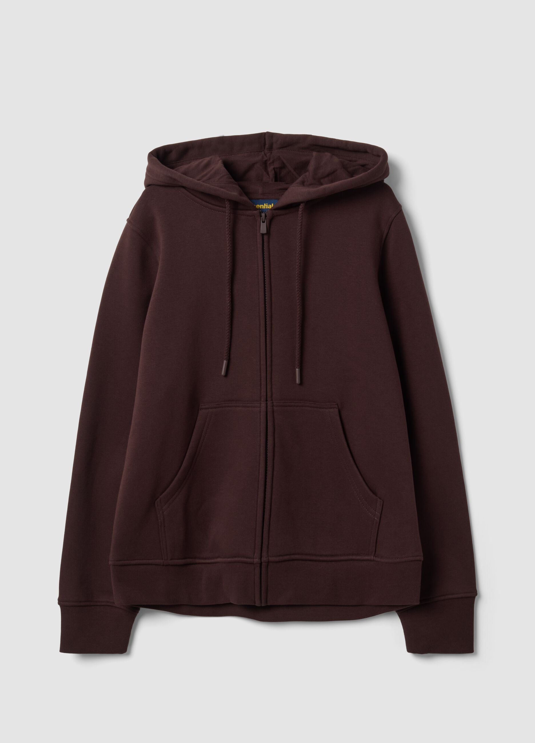 Brown cotton-blend hoodie in a regular fit