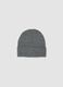 Grey jersey knit beanie with turn-up_0