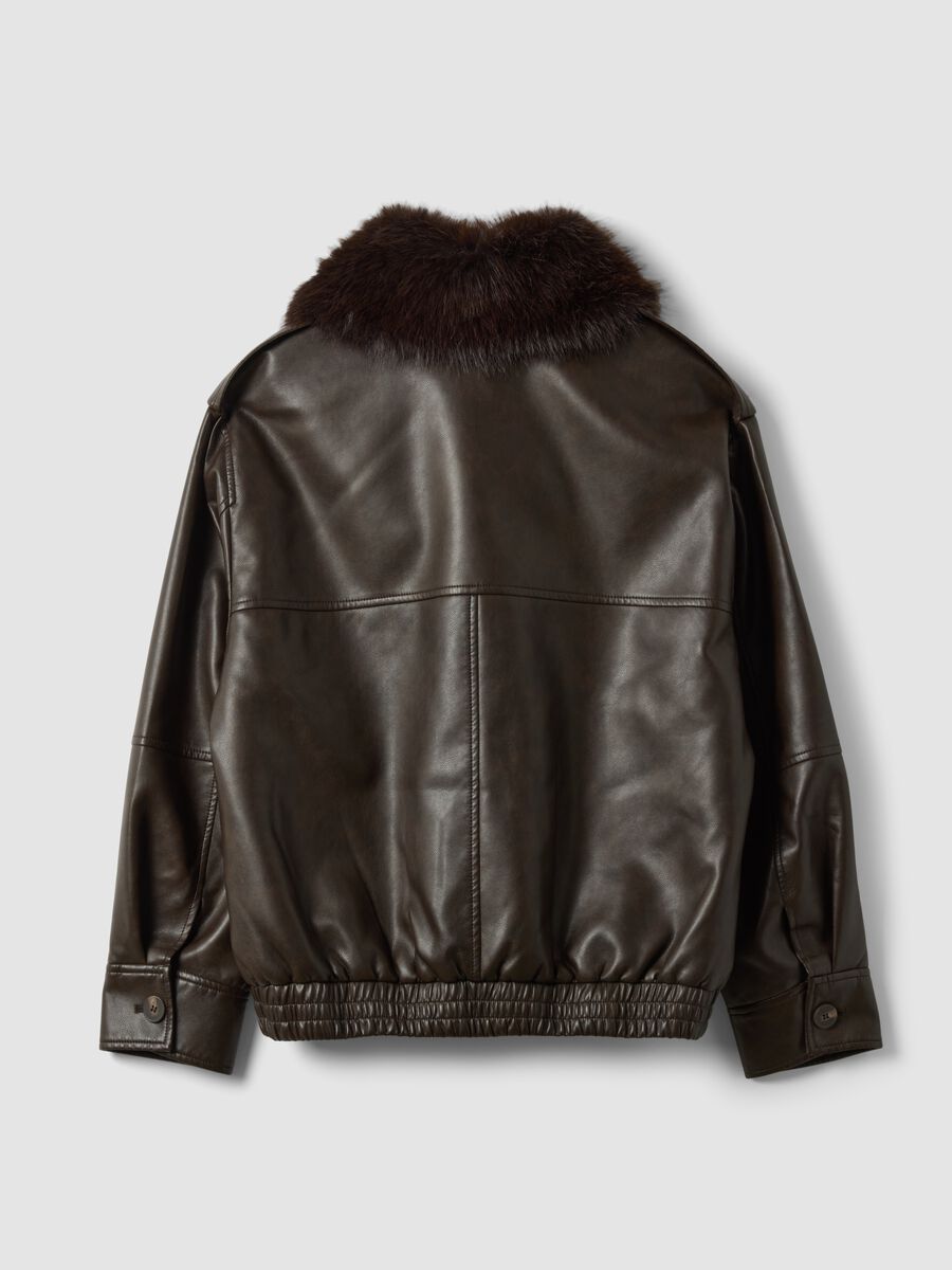 Brown viscose-blend parka with contrasting collar_6