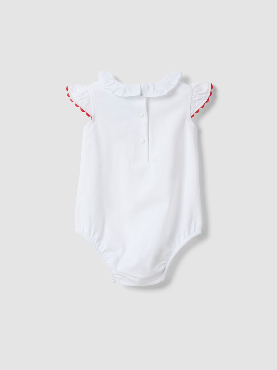 Body in puro cotone bianco da neonata con Minnie_1
