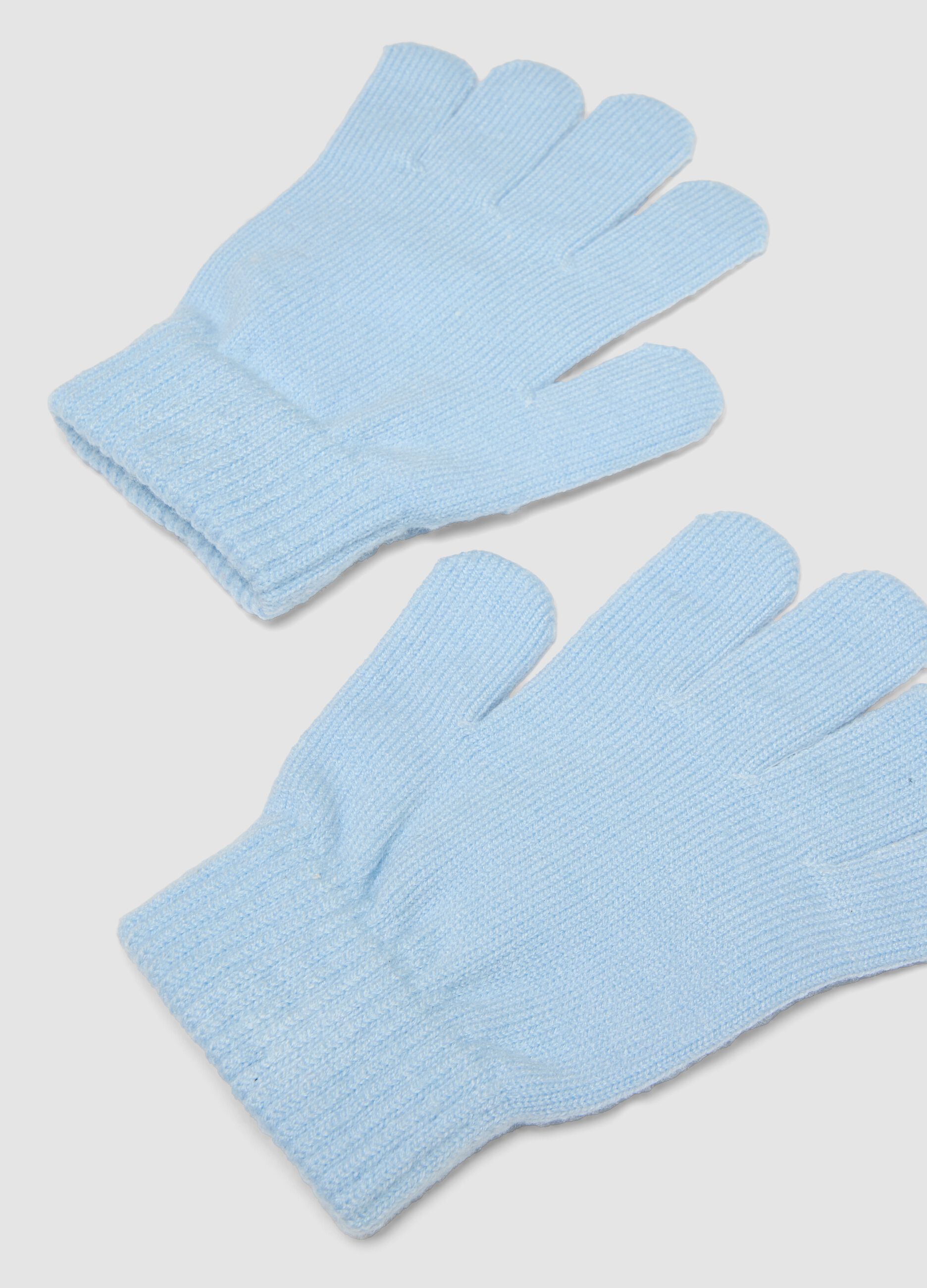 Blue stretch viscose gloves with Lilo & Stitch print