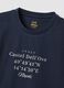 Blue pure cotton regular-fit short-sleeve T-shirt_5