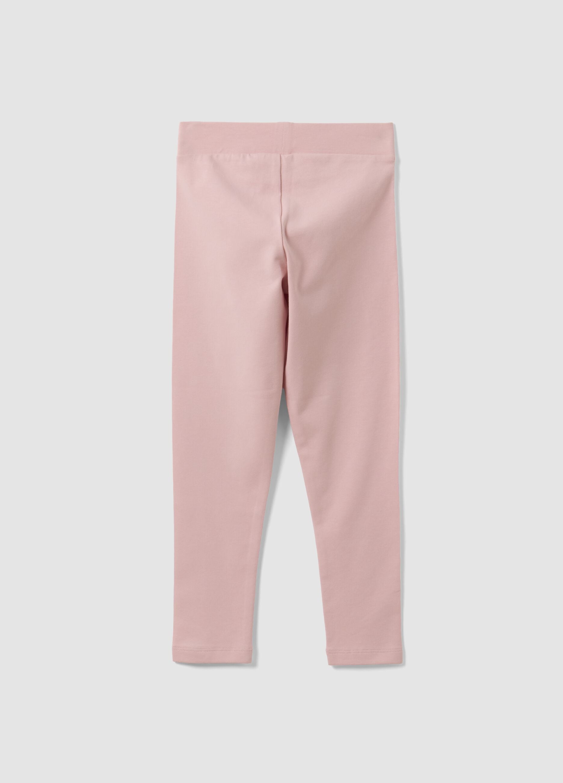 Girls&rsquo; pink stretch cotton regular-fit leggings
