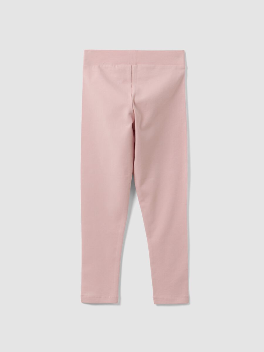 Girls&rsquo; pink stretch cotton regular-fit leggings_1