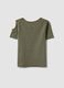 Green cut-out stretch cotton slim fit girl T-shirt_4