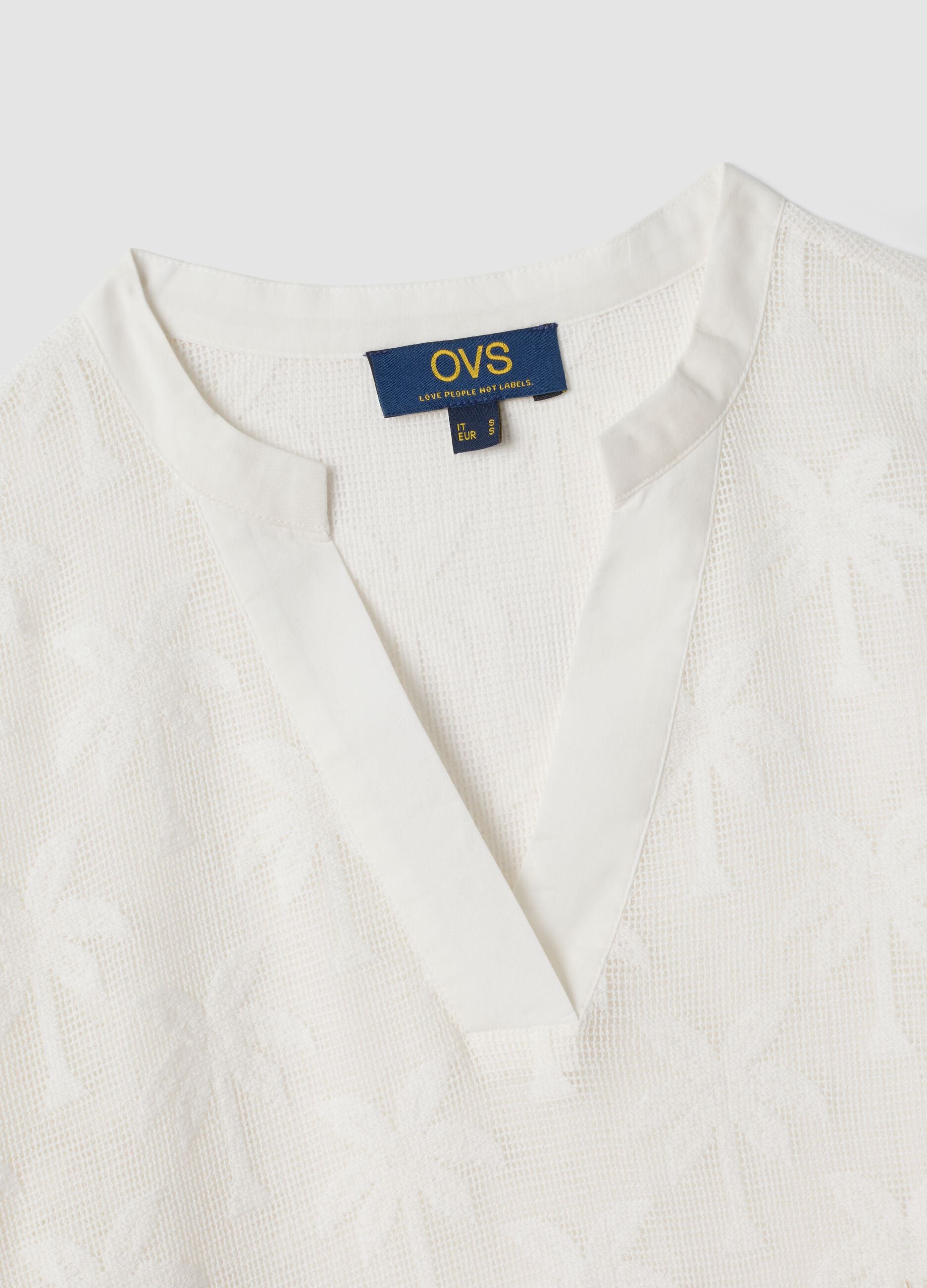 White cotton-blend kaftan