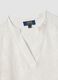 White cotton-blend kaftan_5