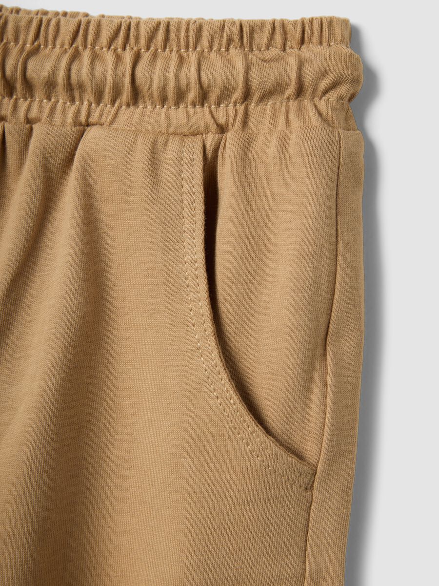 Pantaloncini in puro cotone beige da bimbo regular fit_3