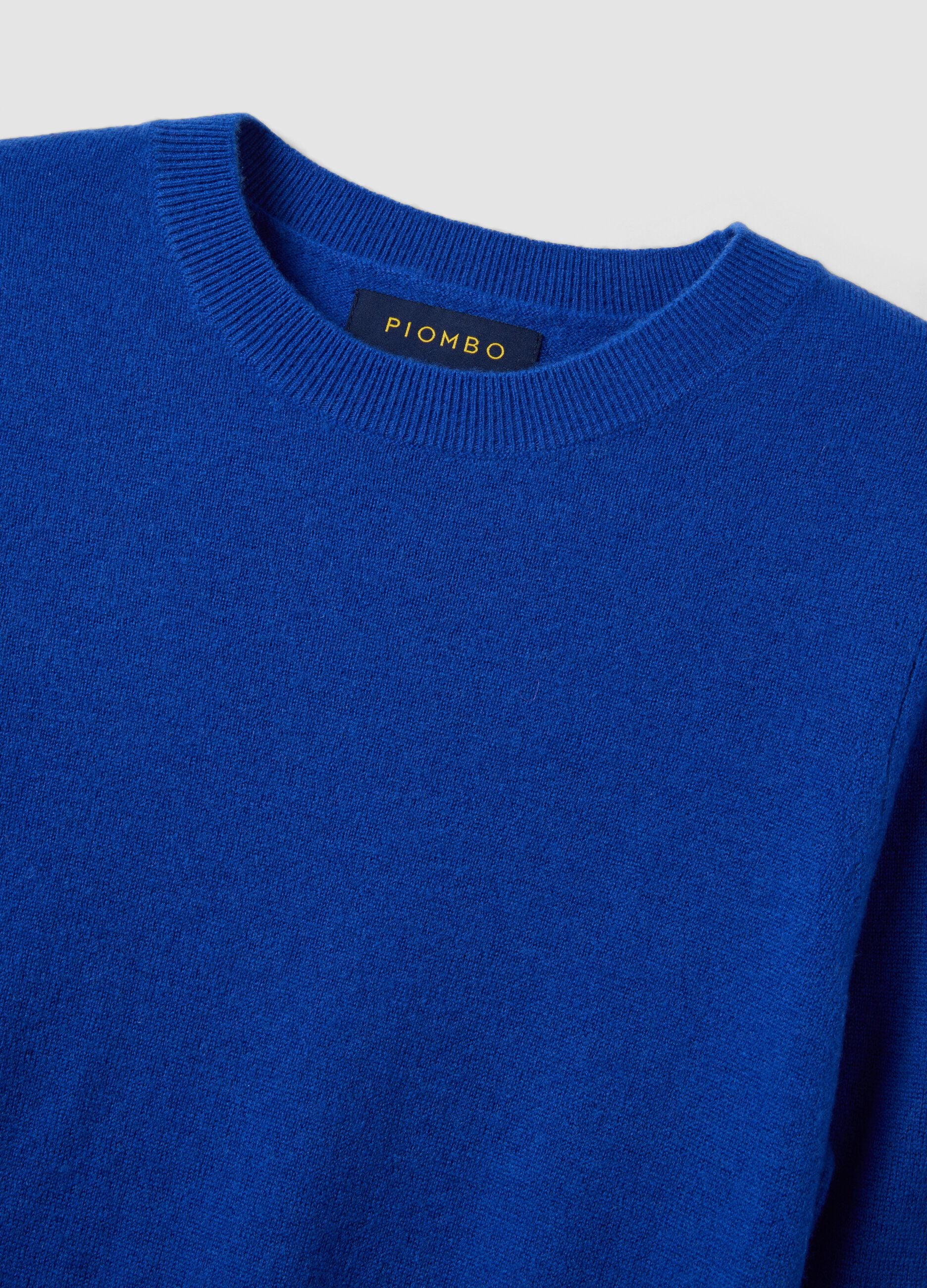Blue pure wool crew-neck jumper