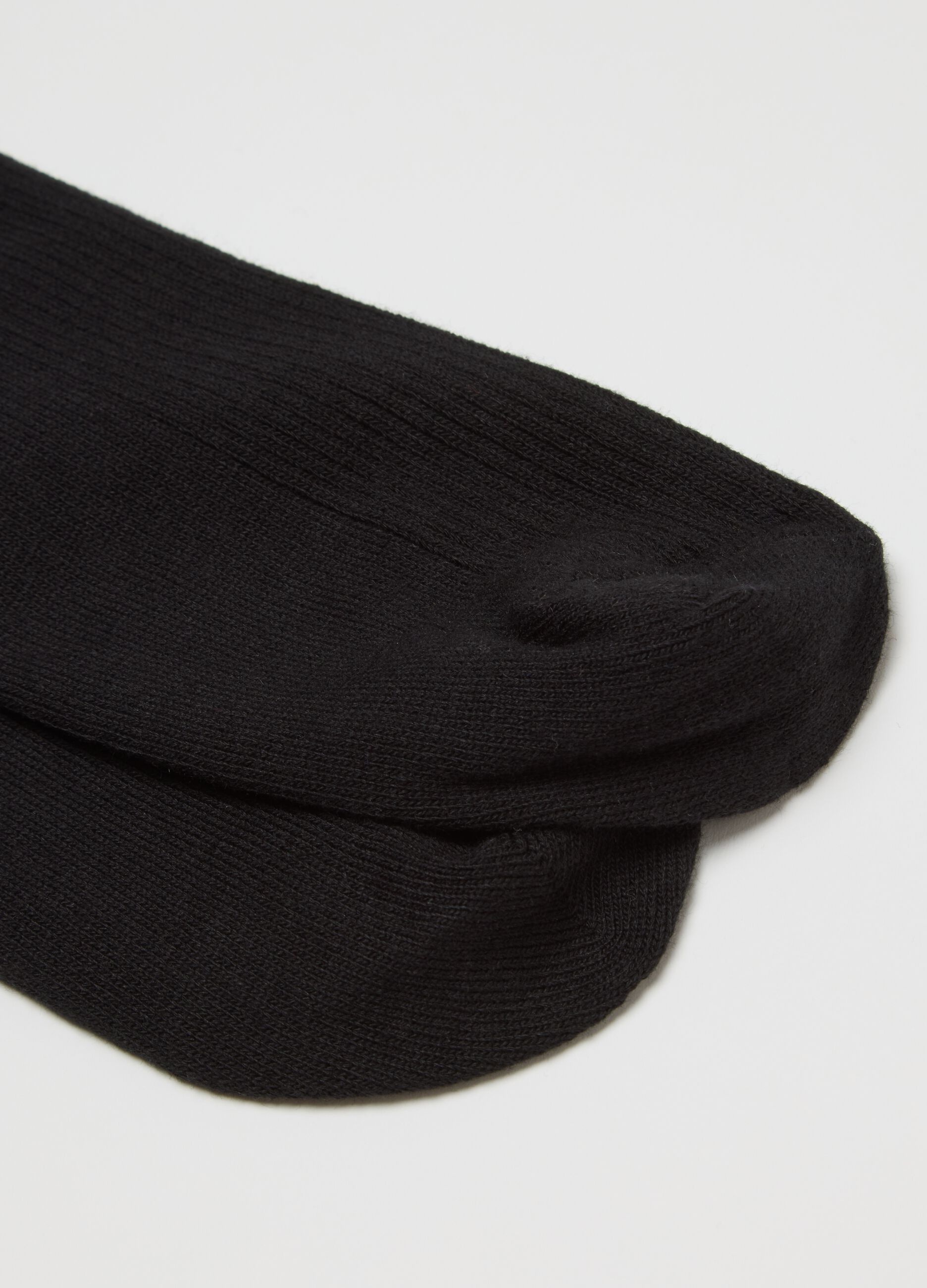 Black midi cotton blend socks