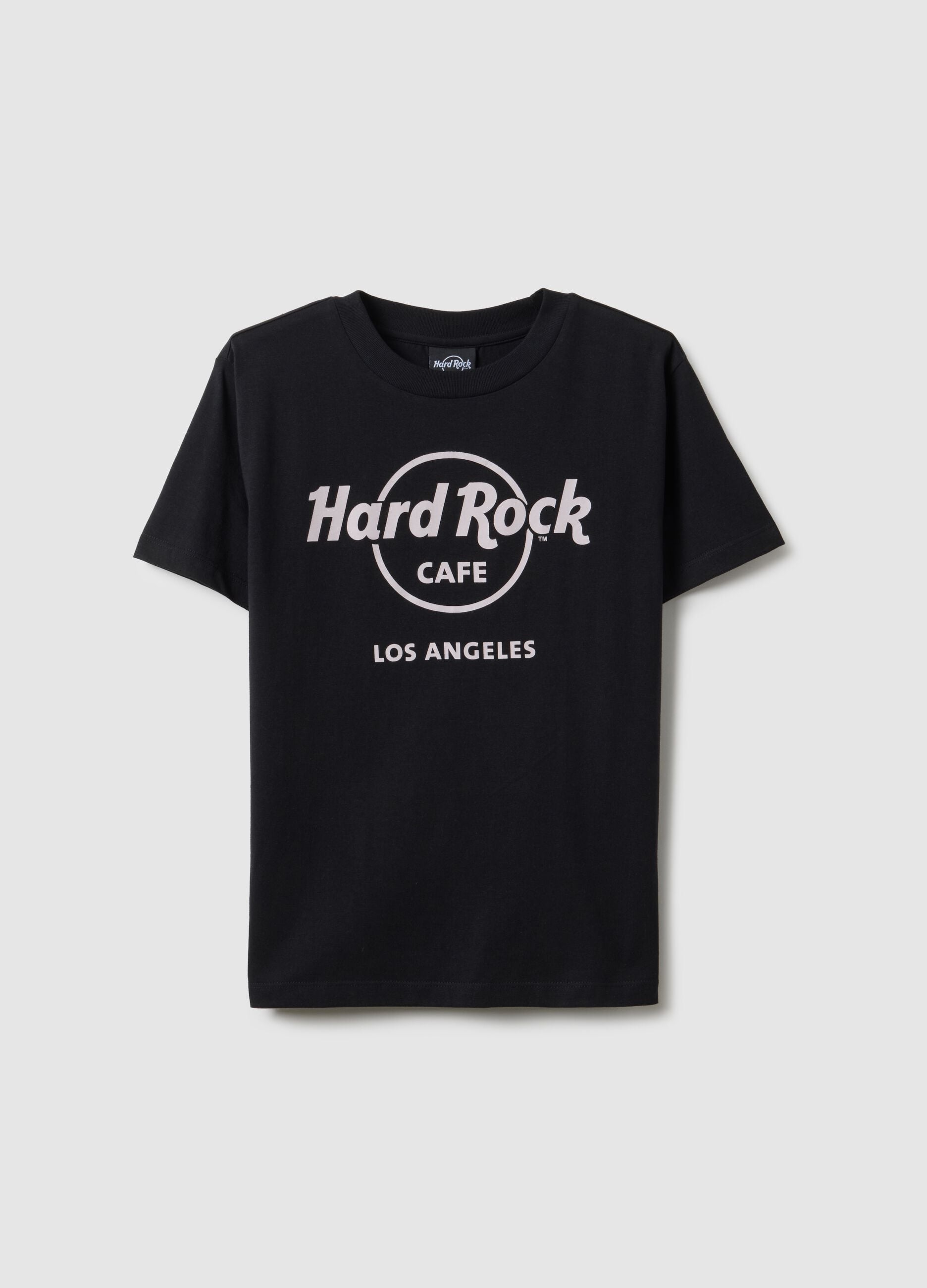 Black pure cotton regular fit T-shirt with Hard Rock Cafe print