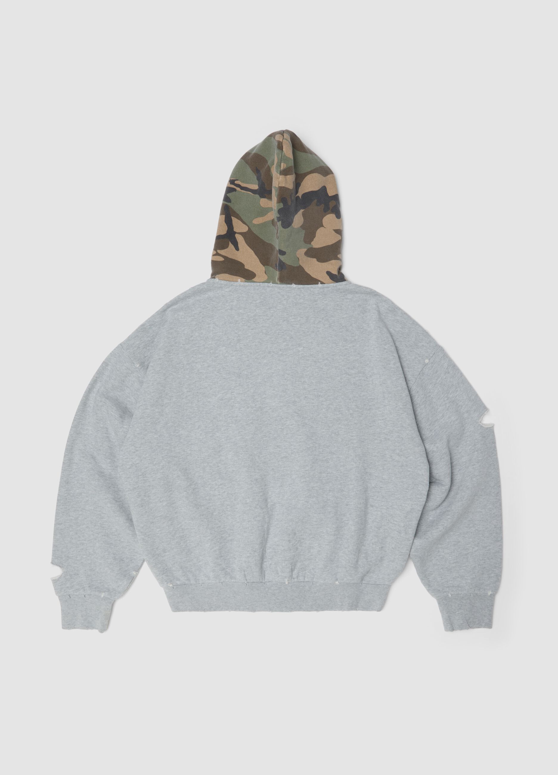 Full-Zip Hoodie in Sunfaded Grey & Camo
