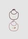 2-pack pink and purple Disney organic cotton bibs_0