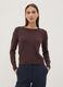Brown viscose-blend crew-neck top_0