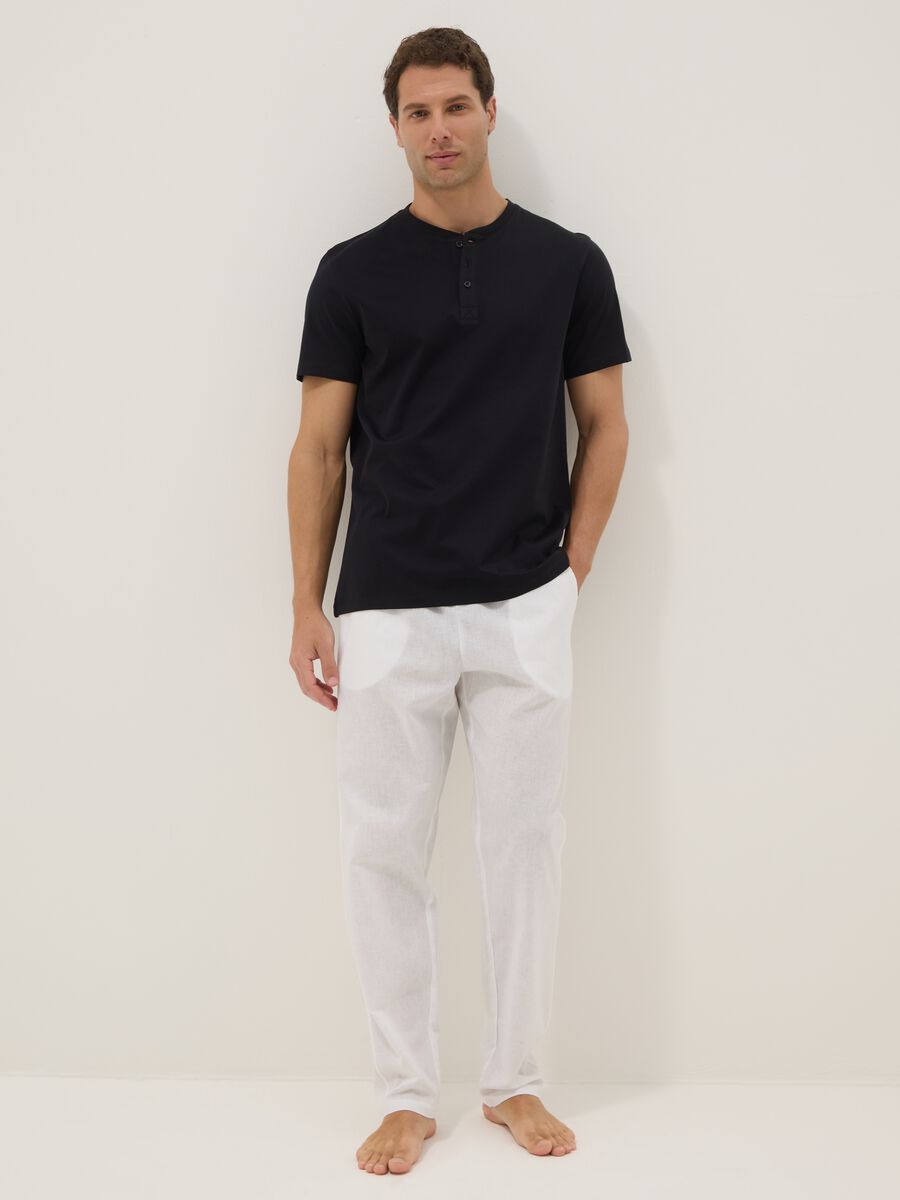 Black mercerised pure cotton regular-fit T-shirt_2